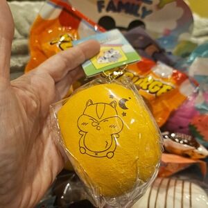 Poli Hamster Squishies Cream Bun Squishy Soft Slow Rising Orange Creme Macaron